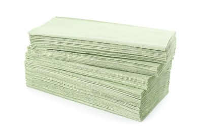 Photo of Stack of paper towels isolated on white