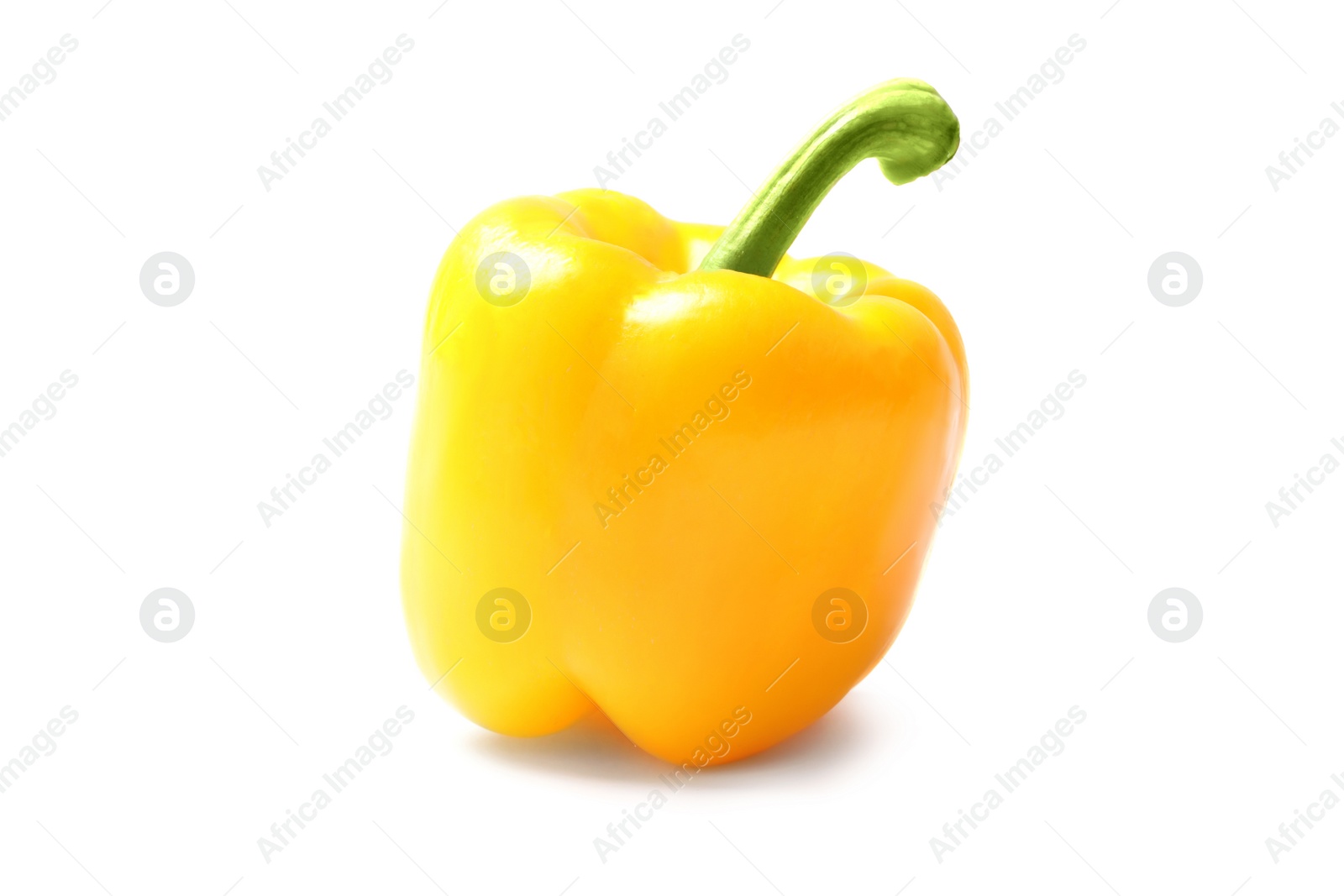 Photo of Ripe yellow bell pepper isolated on white