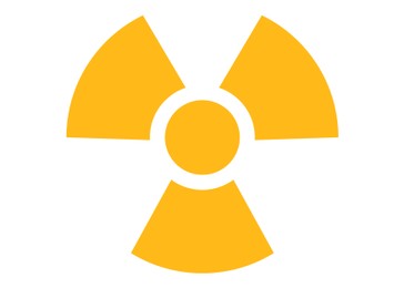 Illustration of Radioactive sign isolated on white. Hazard symbol