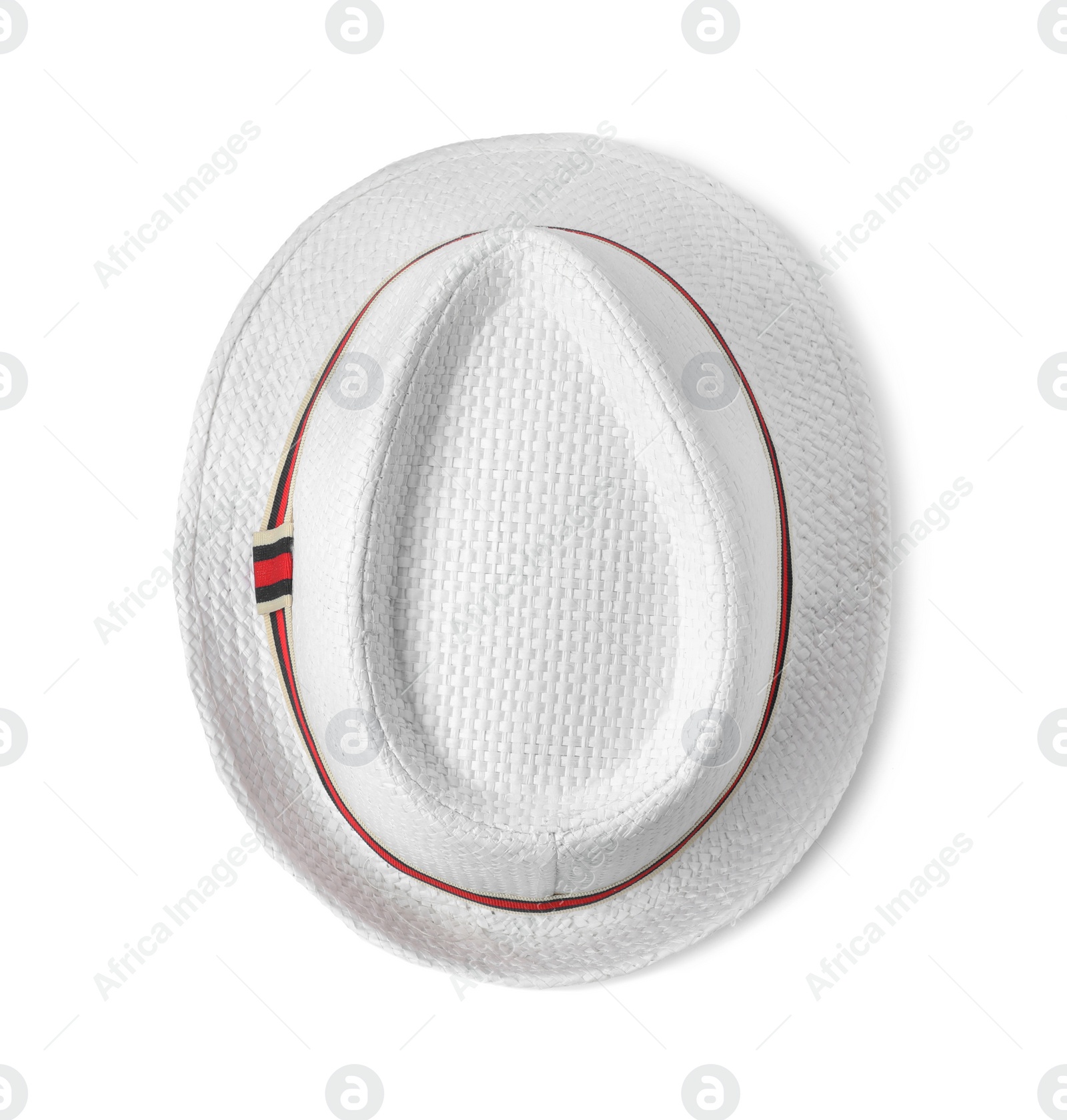 Photo of Summer hat on white background. Beach object