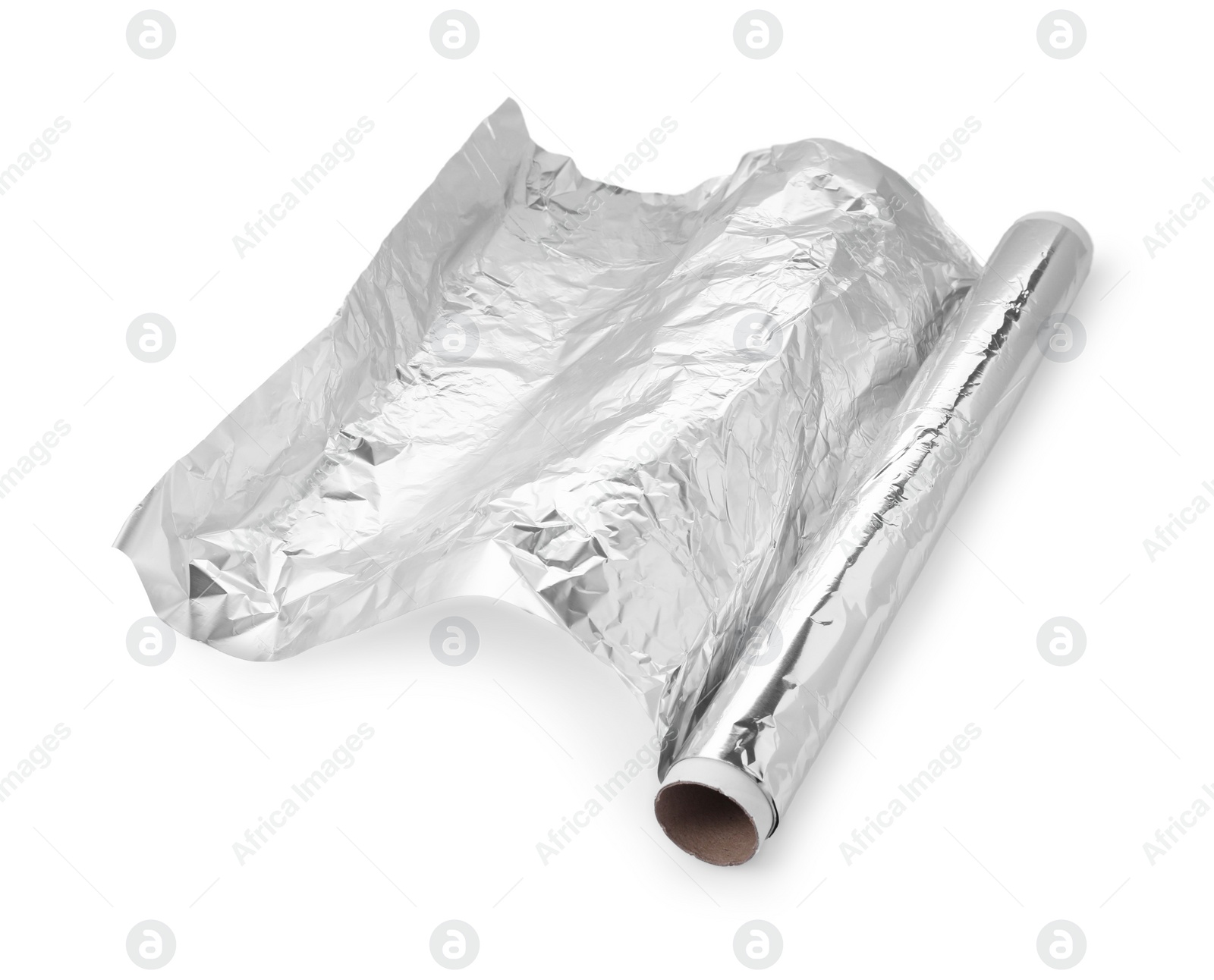 Photo of Roll of aluminum foil isolated on white