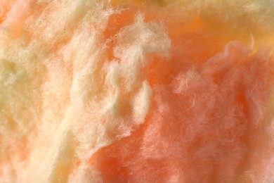 Photo of Color cotton candy as background, closeup view