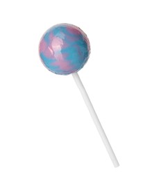 Tasty colorful lollipop isolated on white. Confectionery product