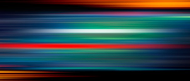 Colorful speed light trails, motion blur effect. Banner design