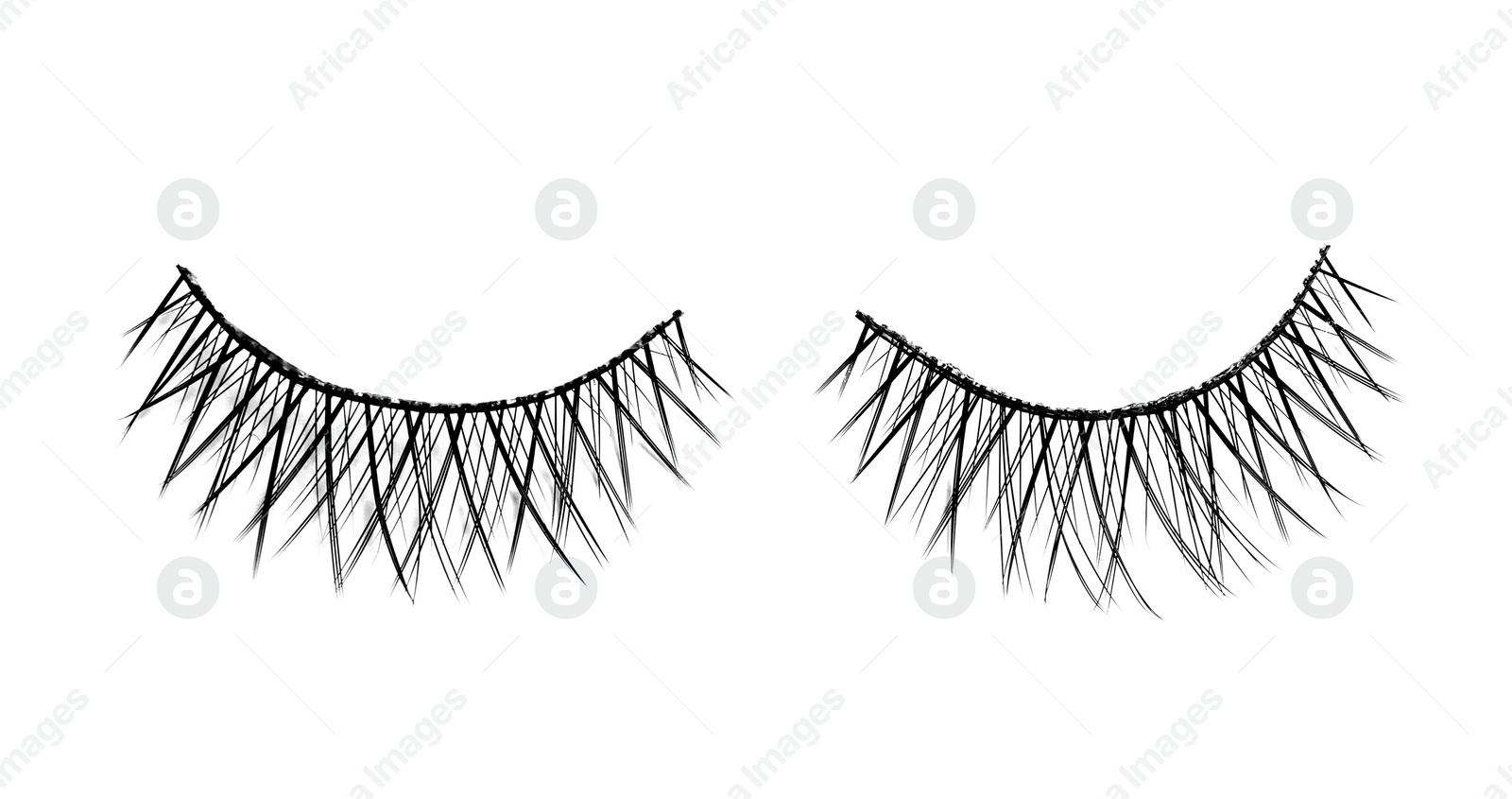 Photo of False eyelashes on white background