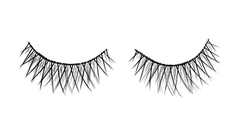 Photo of False eyelashes on white background