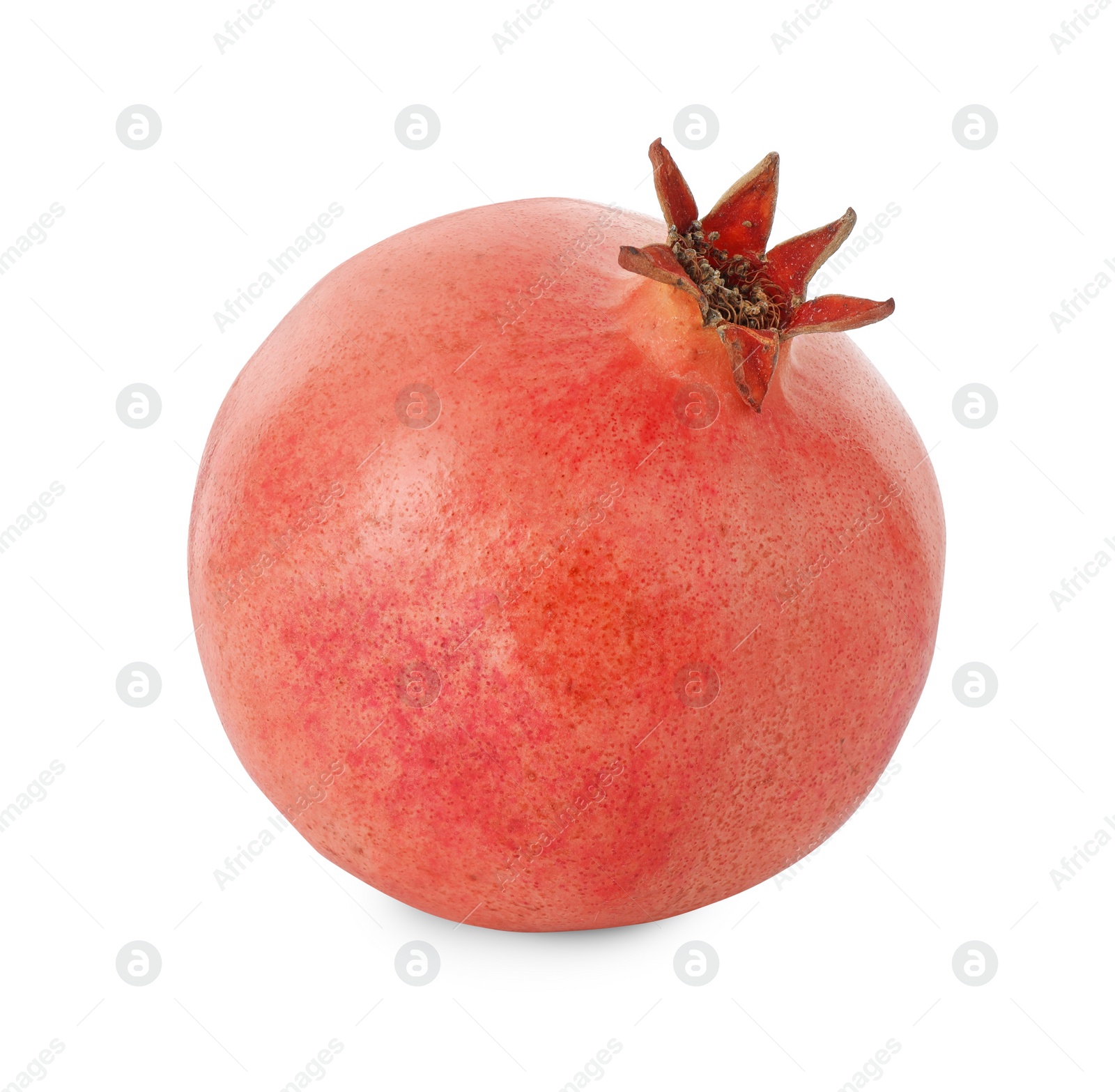 Photo of One fresh ripe pomegranate isolated on white