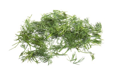 Pile of fresh green dill isolated on white