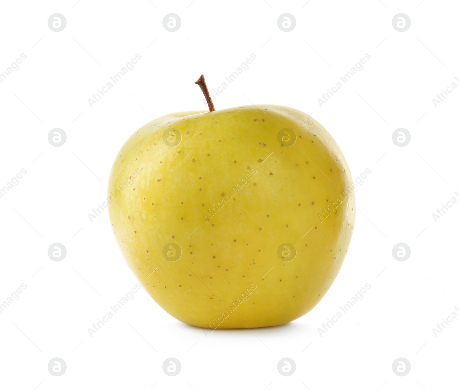 Photo of Fresh juicy yellow apple isolated on white