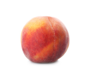 Photo of Delicious ripe juicy peach isolated on white