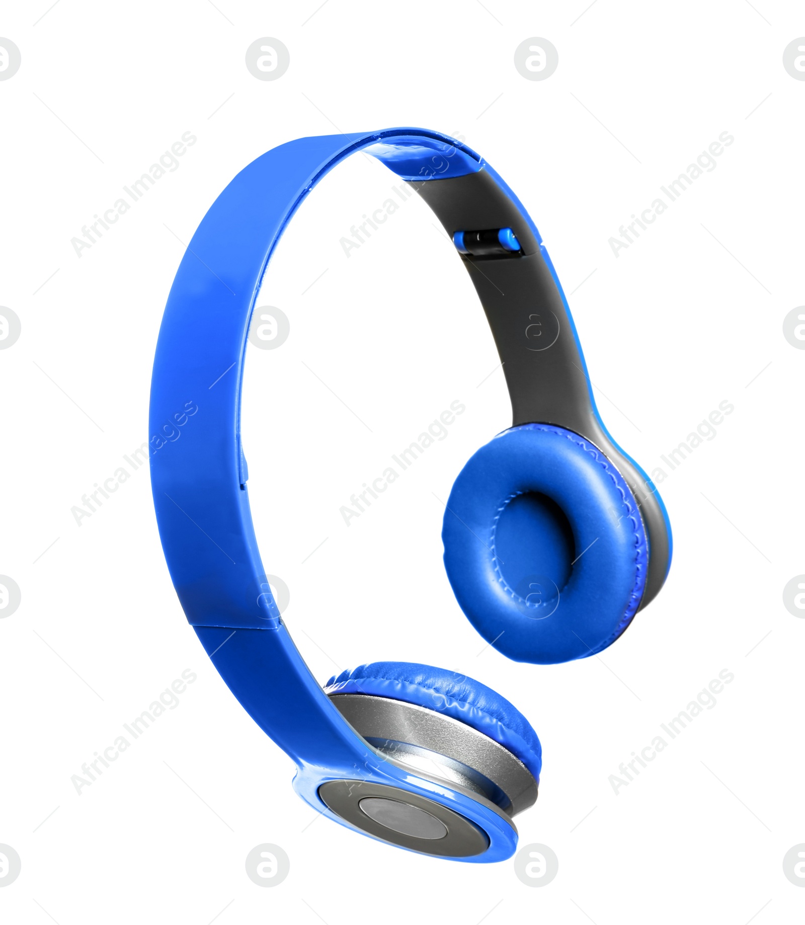 Photo of Stylish headphones with pads on white background