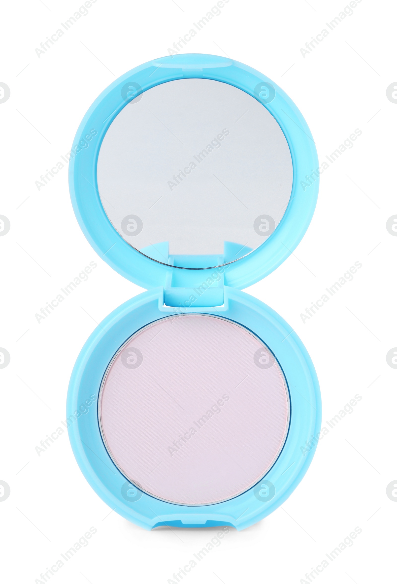 Photo of Face powder isolated on white. Makeup product