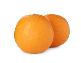 Delicious fresh ripe oranges isolated on white