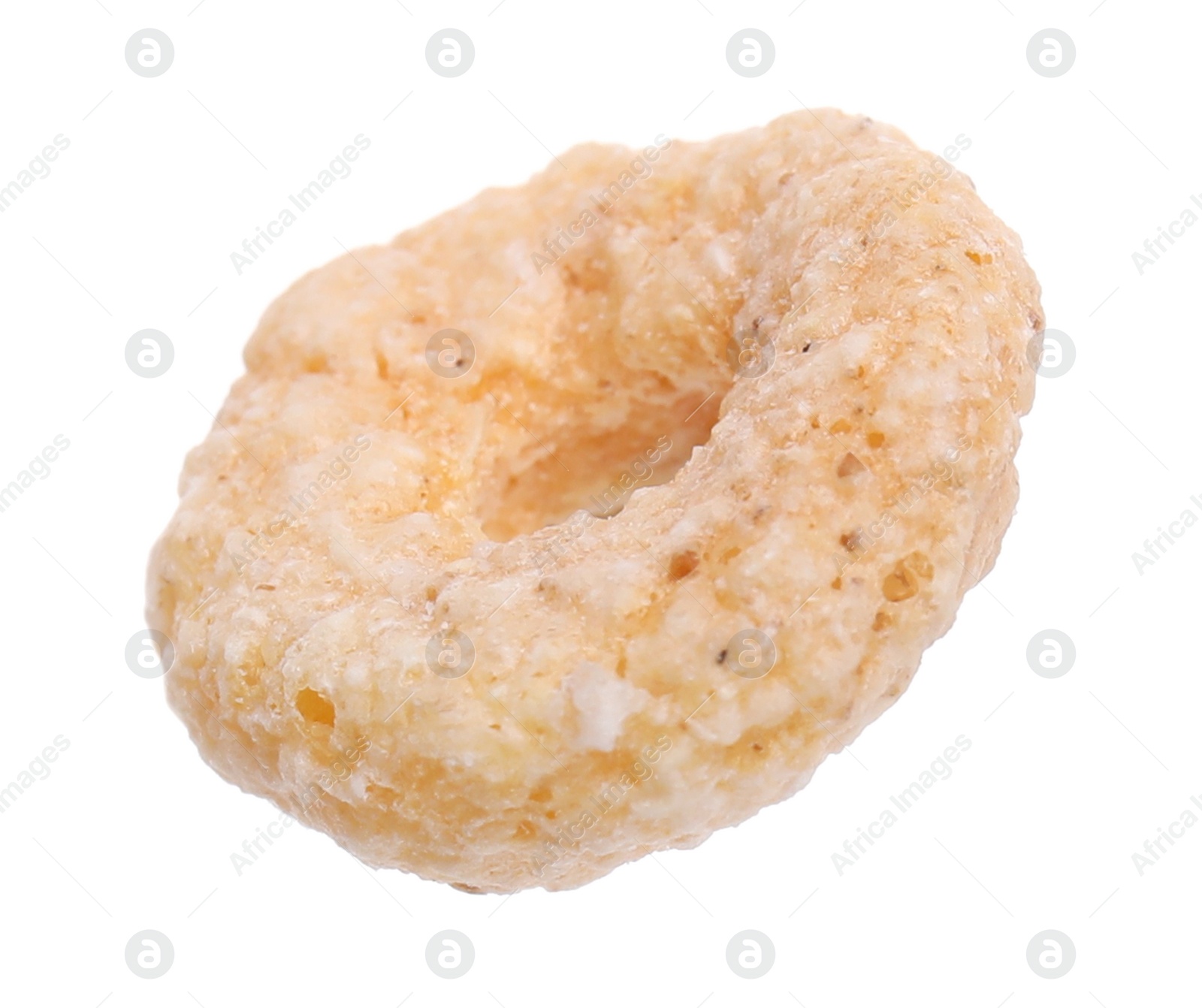 Photo of One tasty cereal ring isolated on white