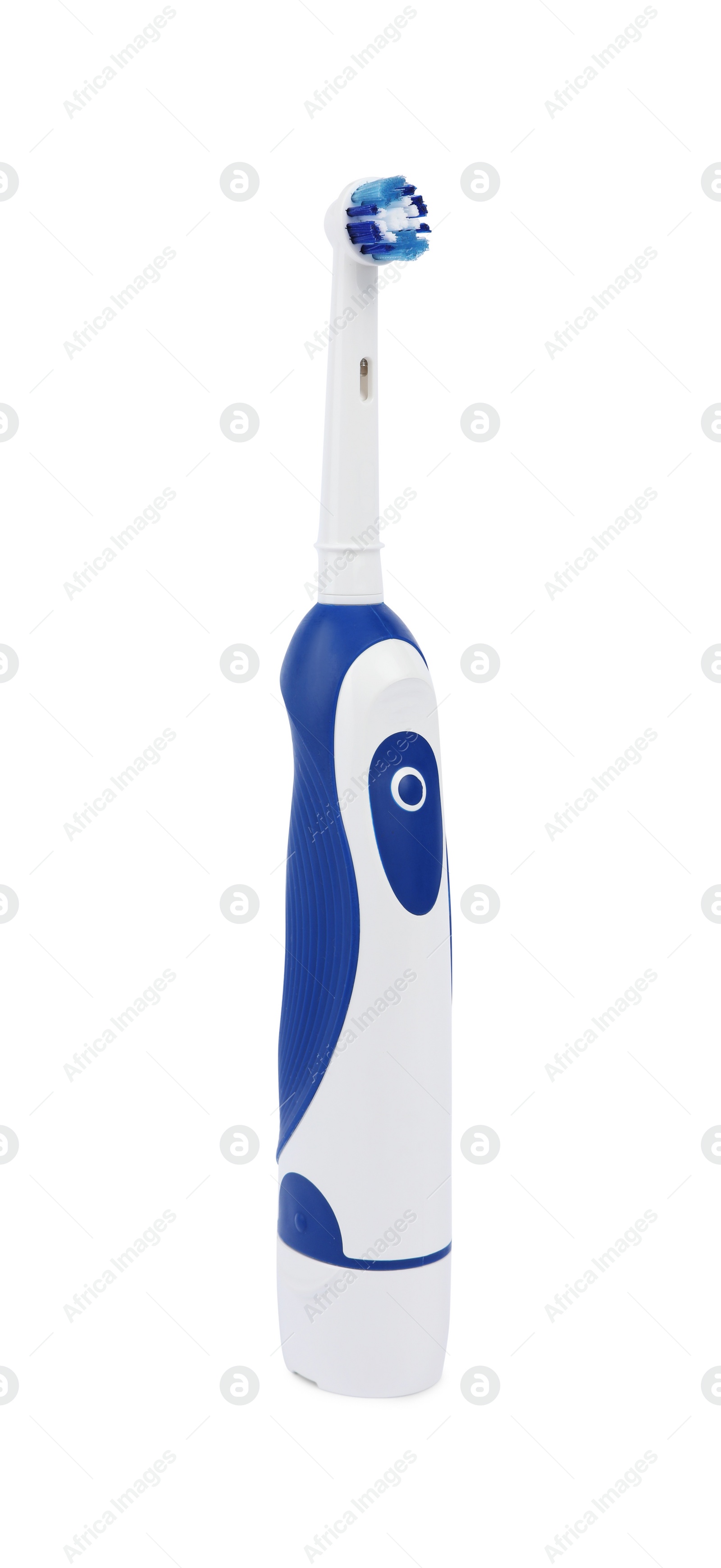 Photo of Electric toothbrush isolated on white. Dental care