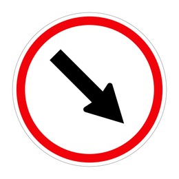 Traffic sign KEEP RIGHT on white background, illustration
