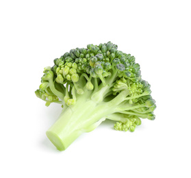 Photo of Fresh green raw broccoli on white background