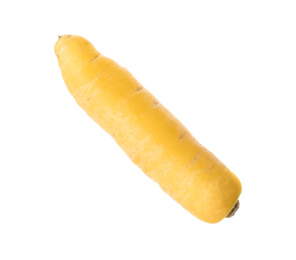 Photo of Fresh raw yellow carrot isolated on white