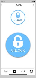 Blocking function. Mobile phone with closed and open padlocks illustration and words on white background