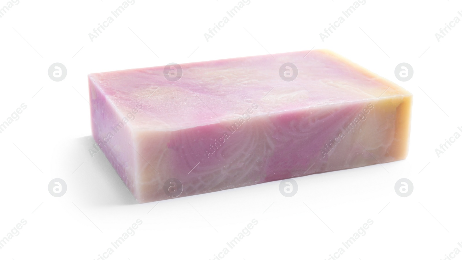 Photo of Hand made soap bar on white background