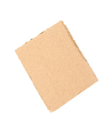 Photo of Piece of brown cardboard isolated on white
