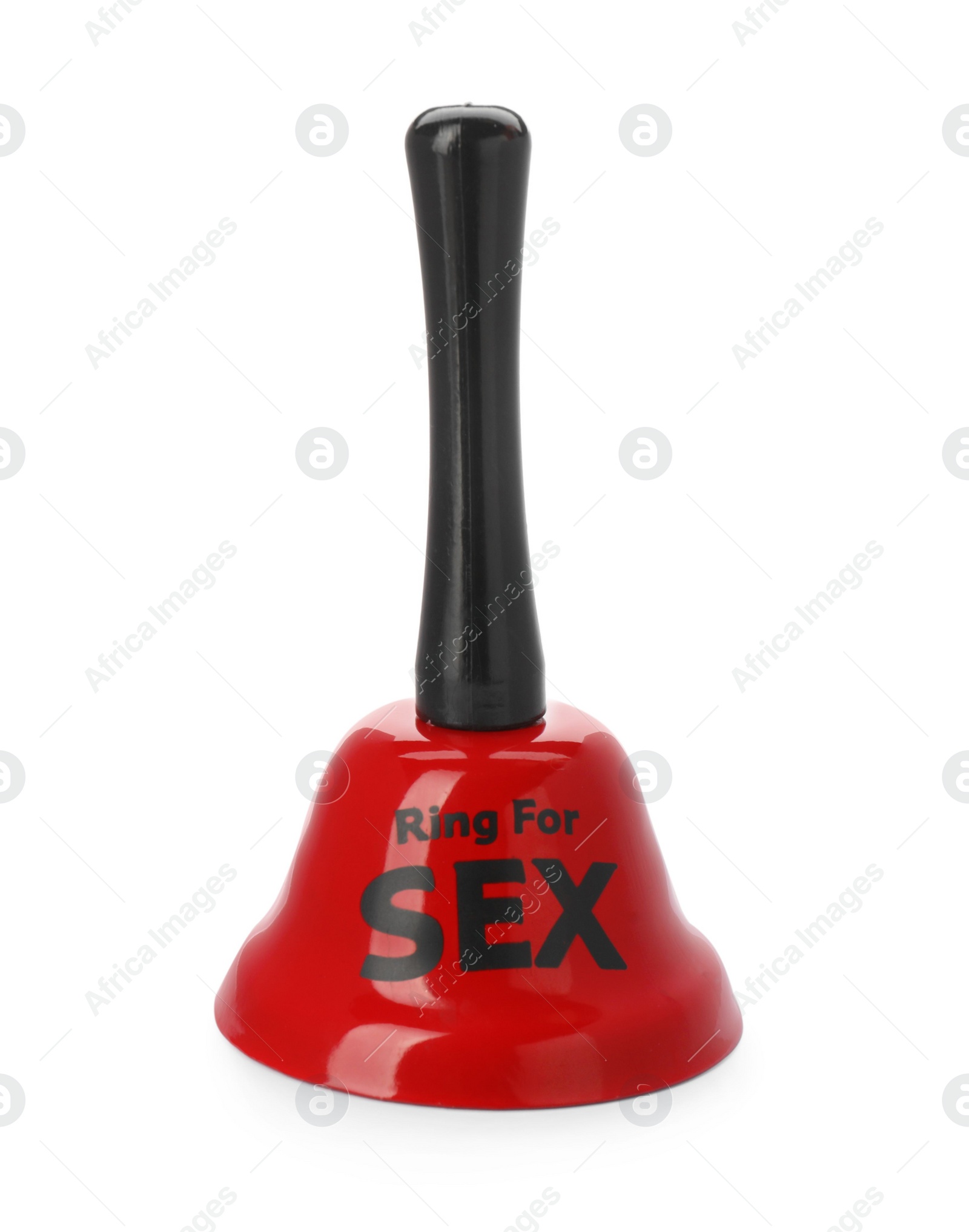 Photo of Red sex bell toy on white background