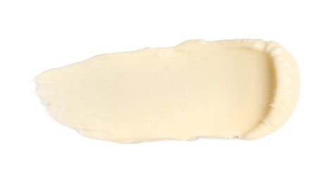 Photo of Tasty butter on white background, top view