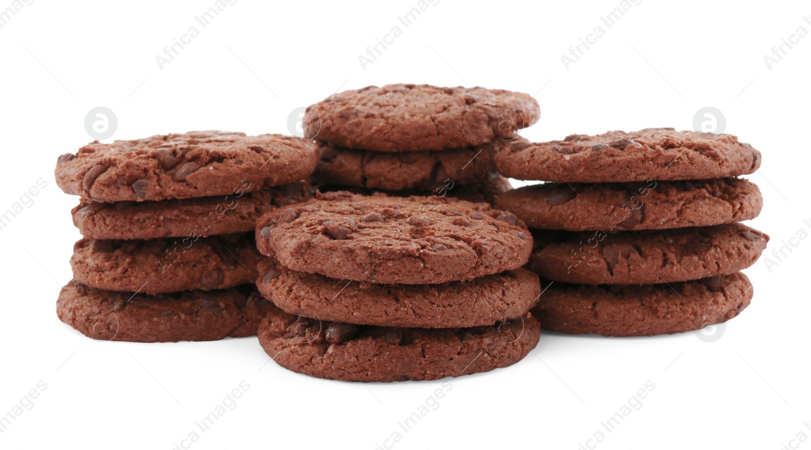 Photo of Delicious chocolate chip cookies isolated on white