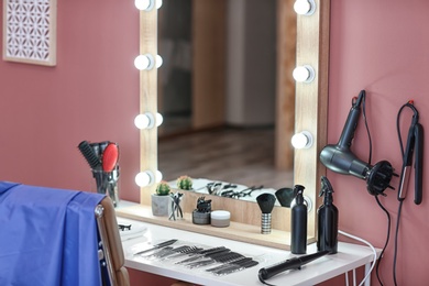 Hairdresser's workplace in salon