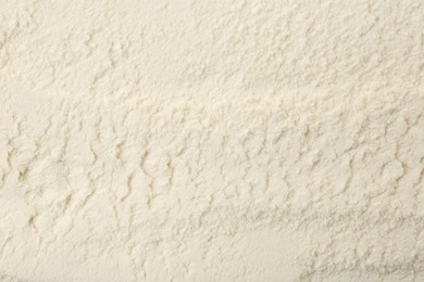 Photo of Texture of baking powder as background, top view