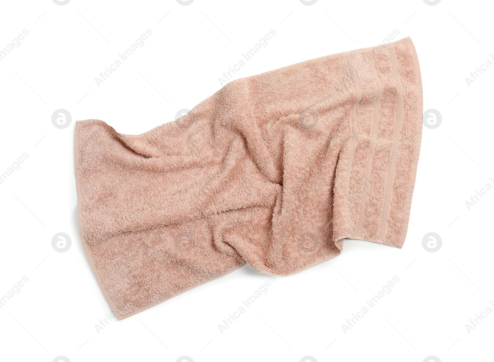 Photo of Clean soft towel on white background