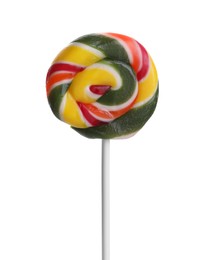 One delicious colorful lollipop isolated on white