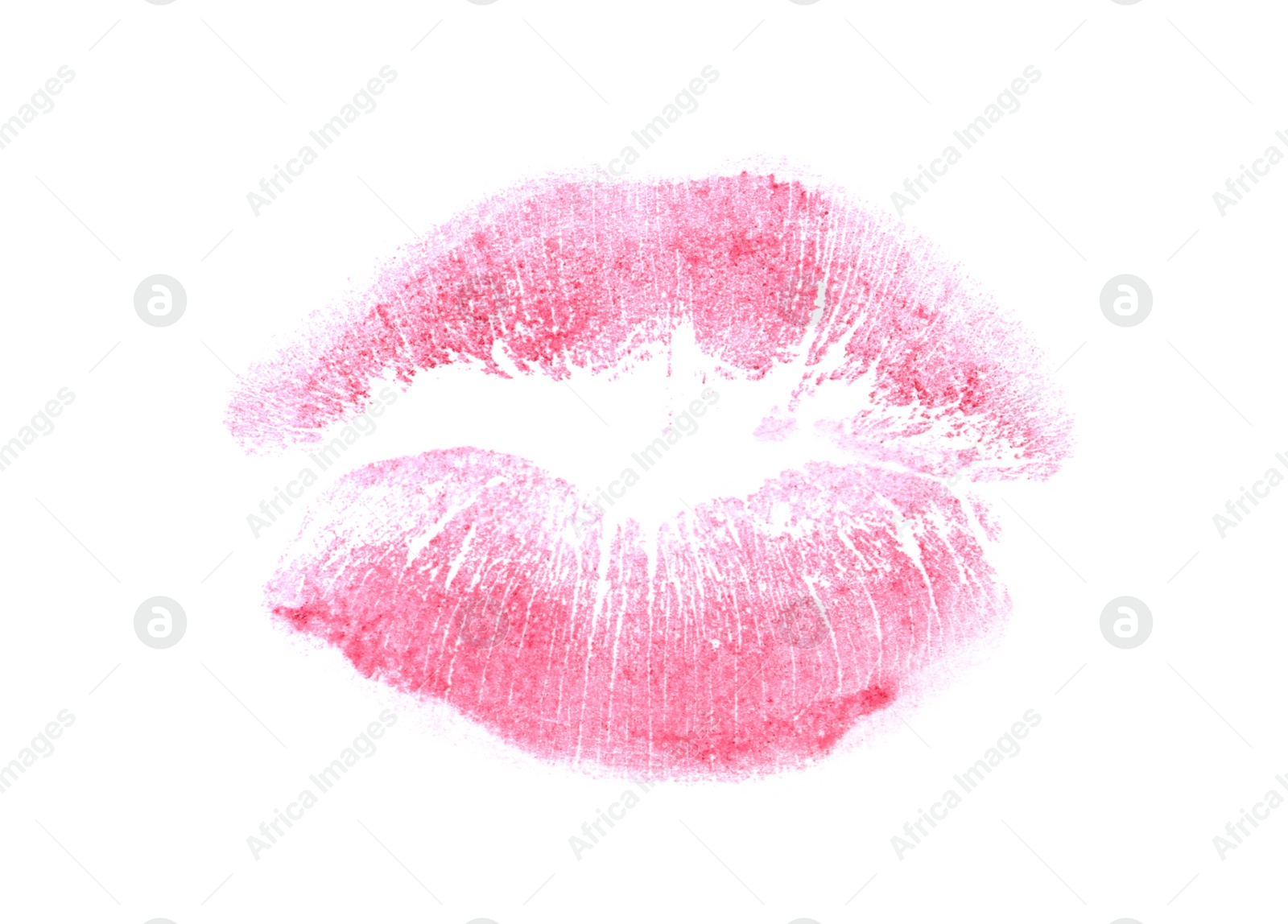 Photo of Lipstick kiss mark isolated on white, top view