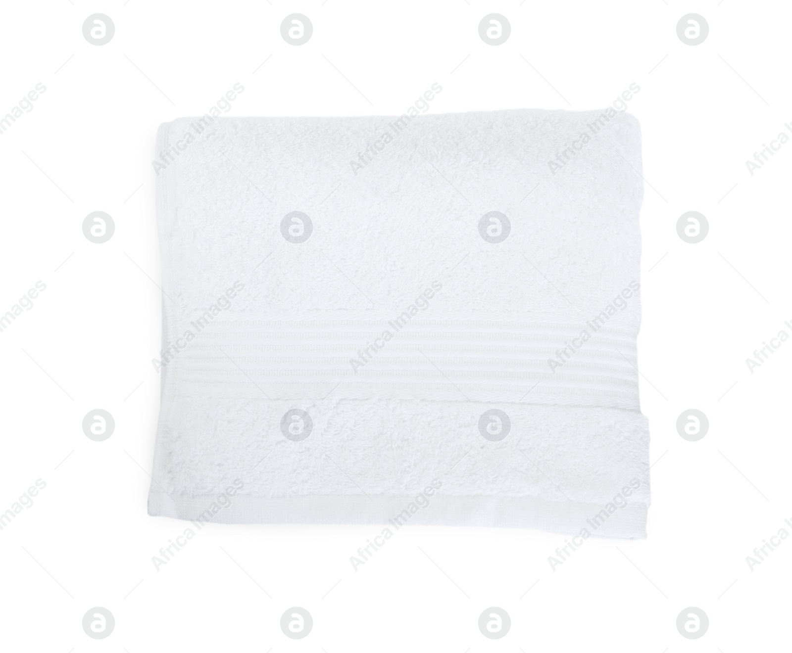 Photo of Terry towel isolated on white, top view