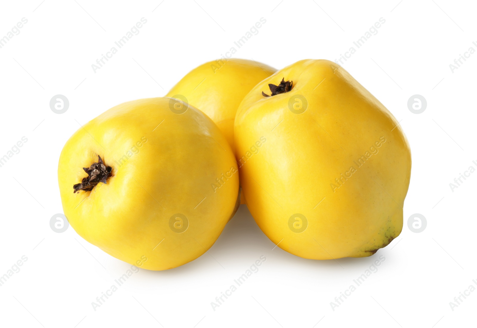 Photo of Delicious fresh ripe quinces isolated on white