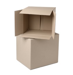 Photo of Two different cardboard boxes on white background