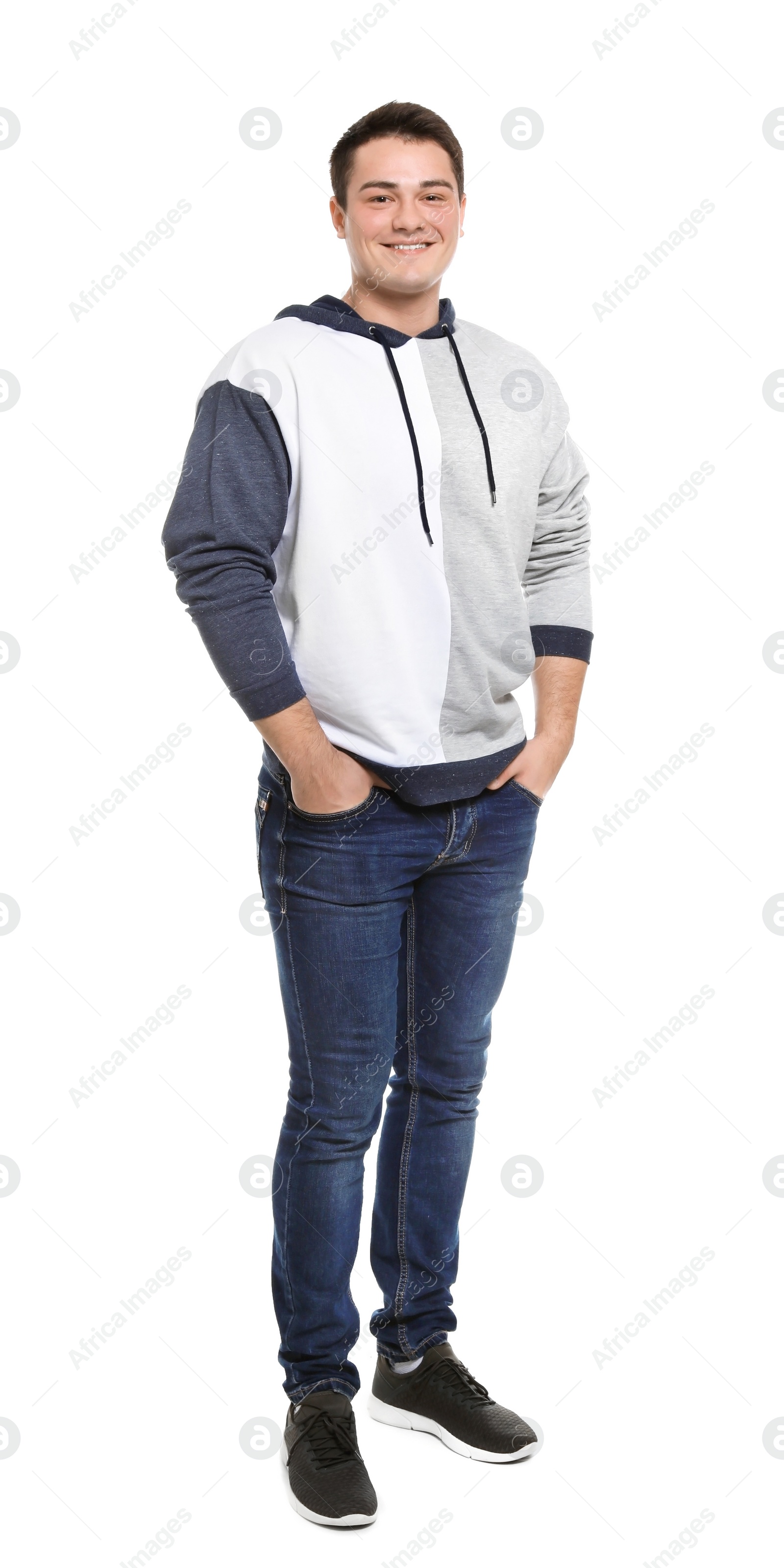 Photo of Portrait of confident young man on white background