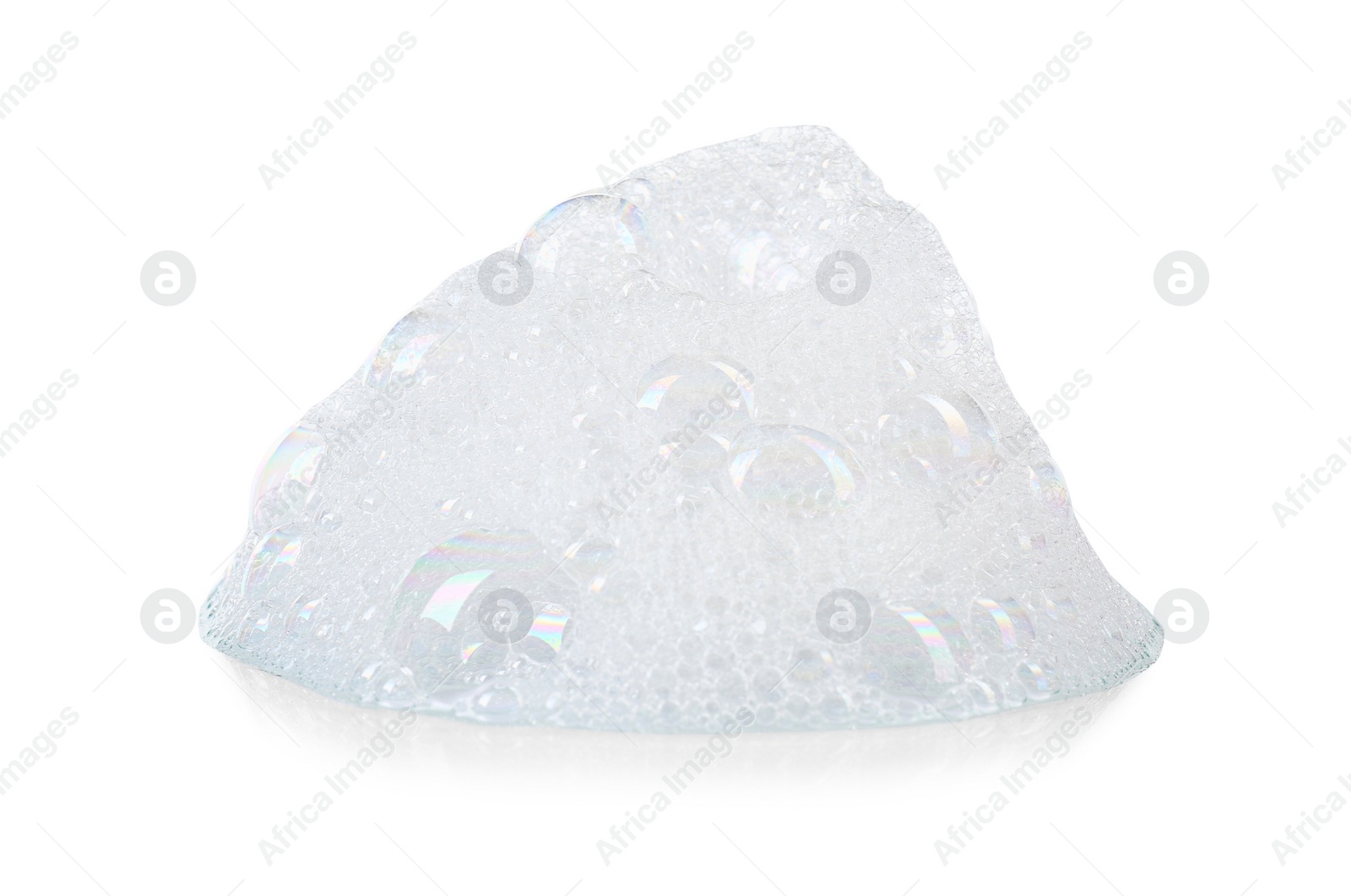 Photo of Drop of fluffy bath foam isolated on white