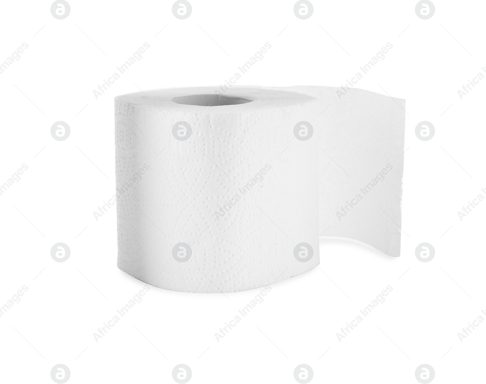 Photo of One toilet paper roll isolated on white