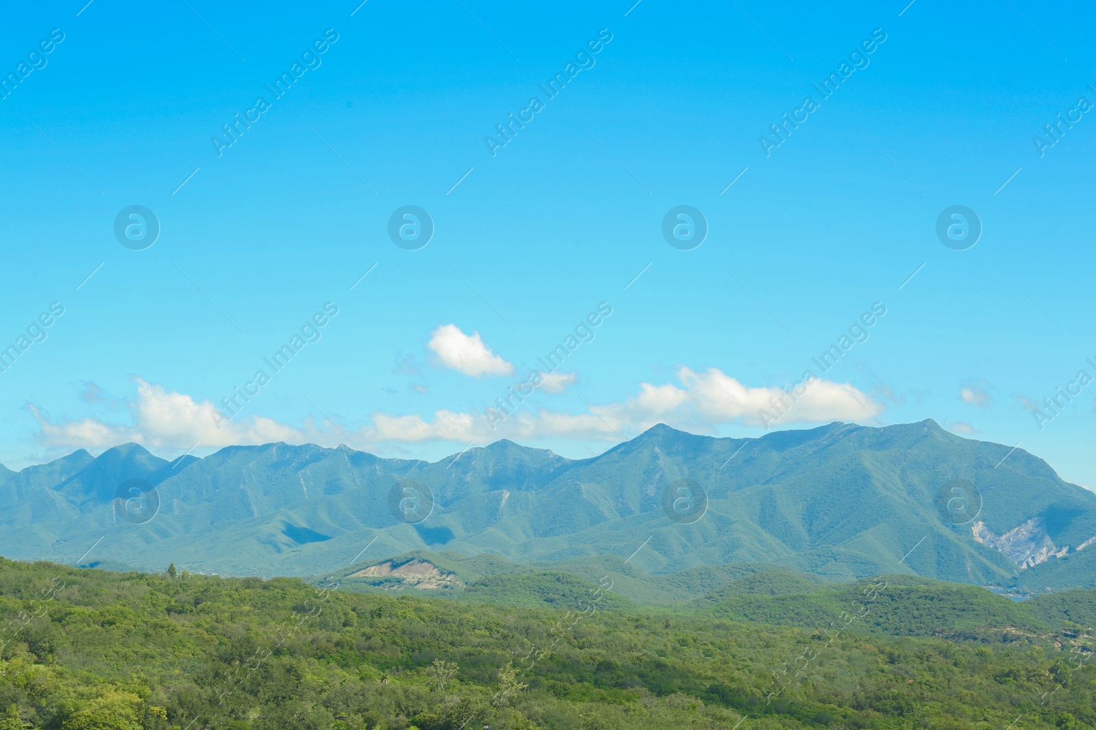 Photo of Picturesque view of beautiful mountains and blue sky