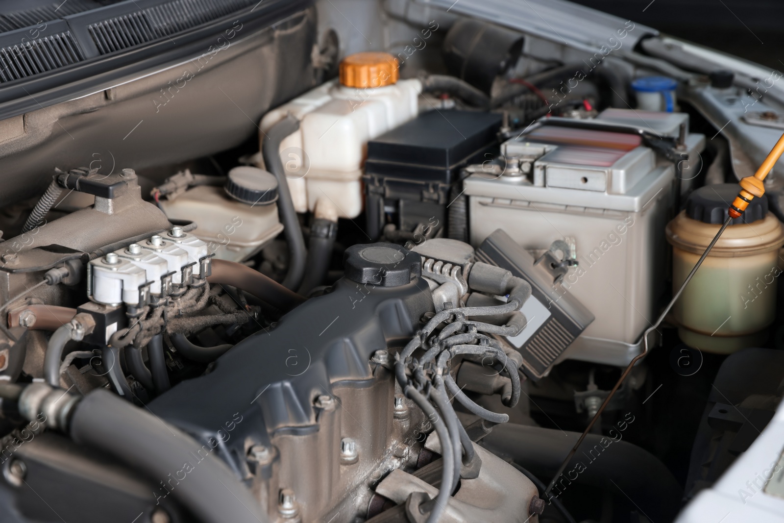 Photo of View of engine bay in modern car