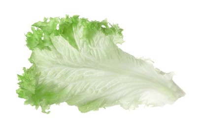 Fresh green lettuce leaf isolated on white