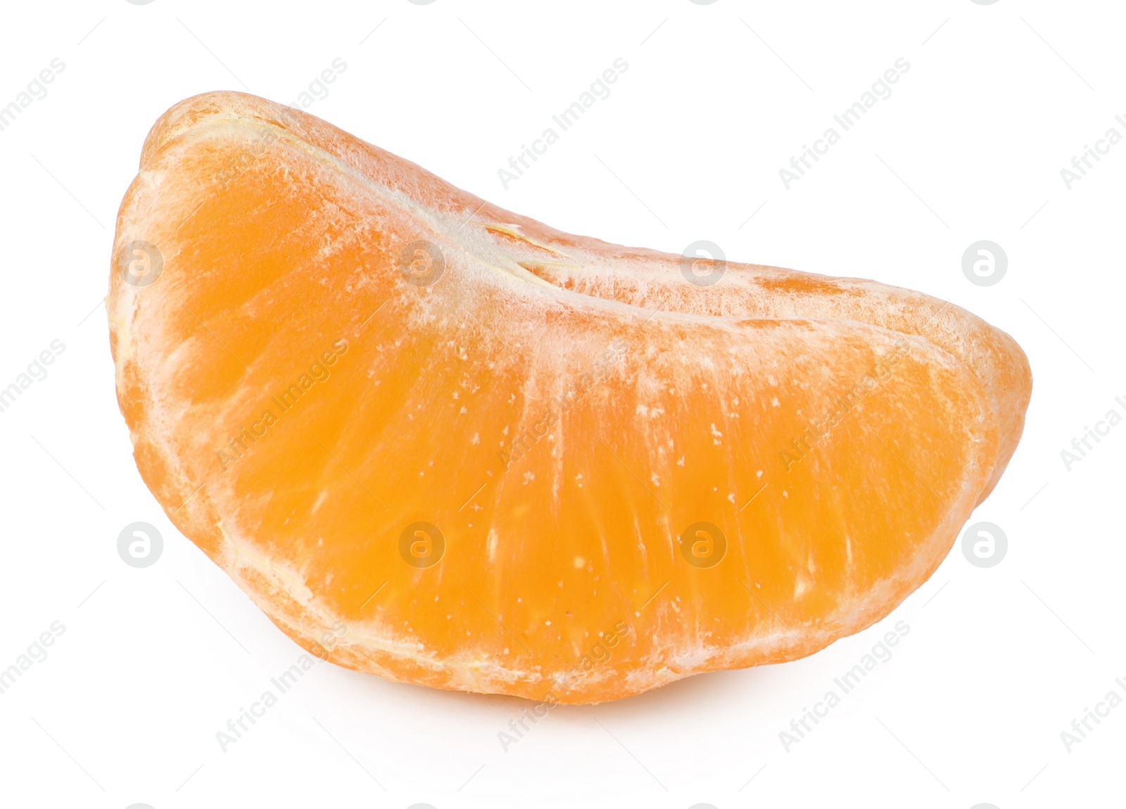 Photo of Pieces of fresh ripe tangerine isolated on white