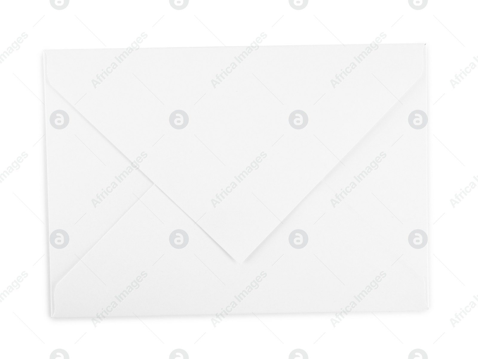 Photo of Closed paper letter envelope isolated on white, top view