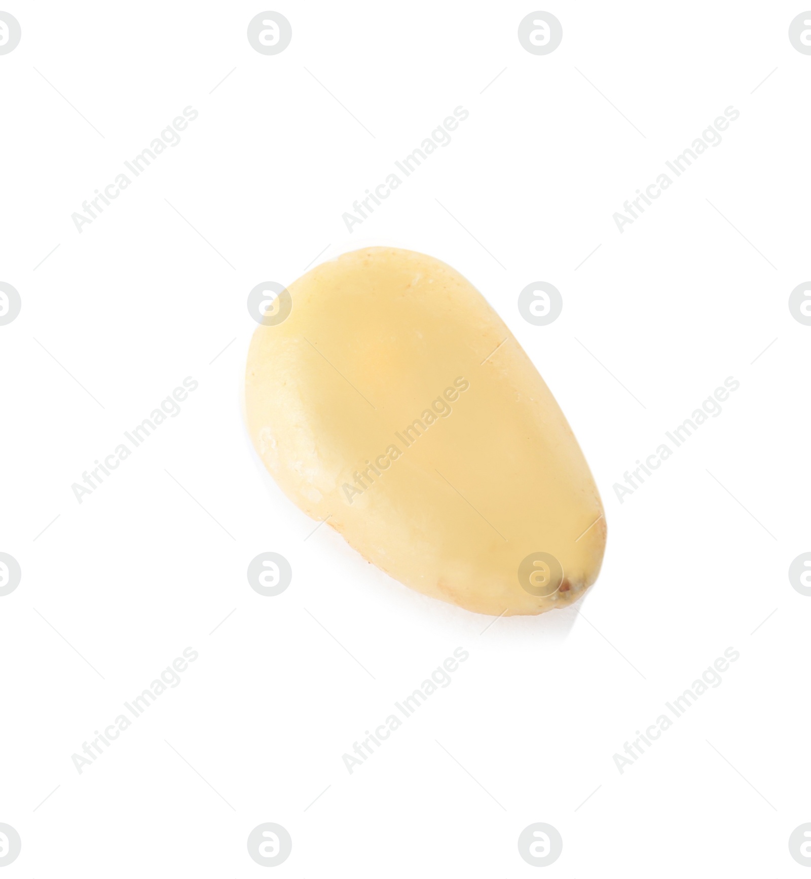 Photo of Pine nut on white background. Healthy snack