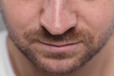 Photo of Closeup view of man with normal skin
