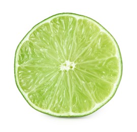 Photo of Slice of fresh green ripe lime isolated on white