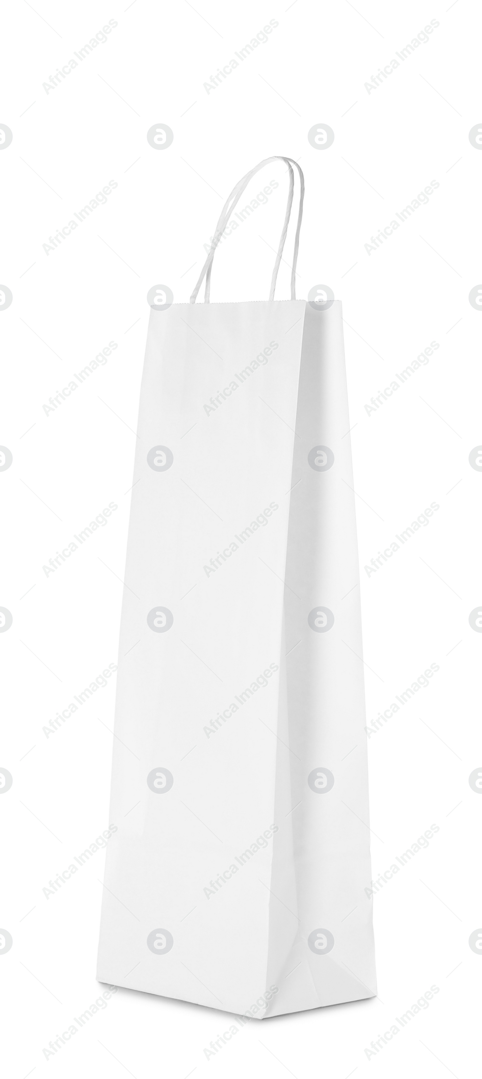 Photo of One paper shopping bag isolated on white