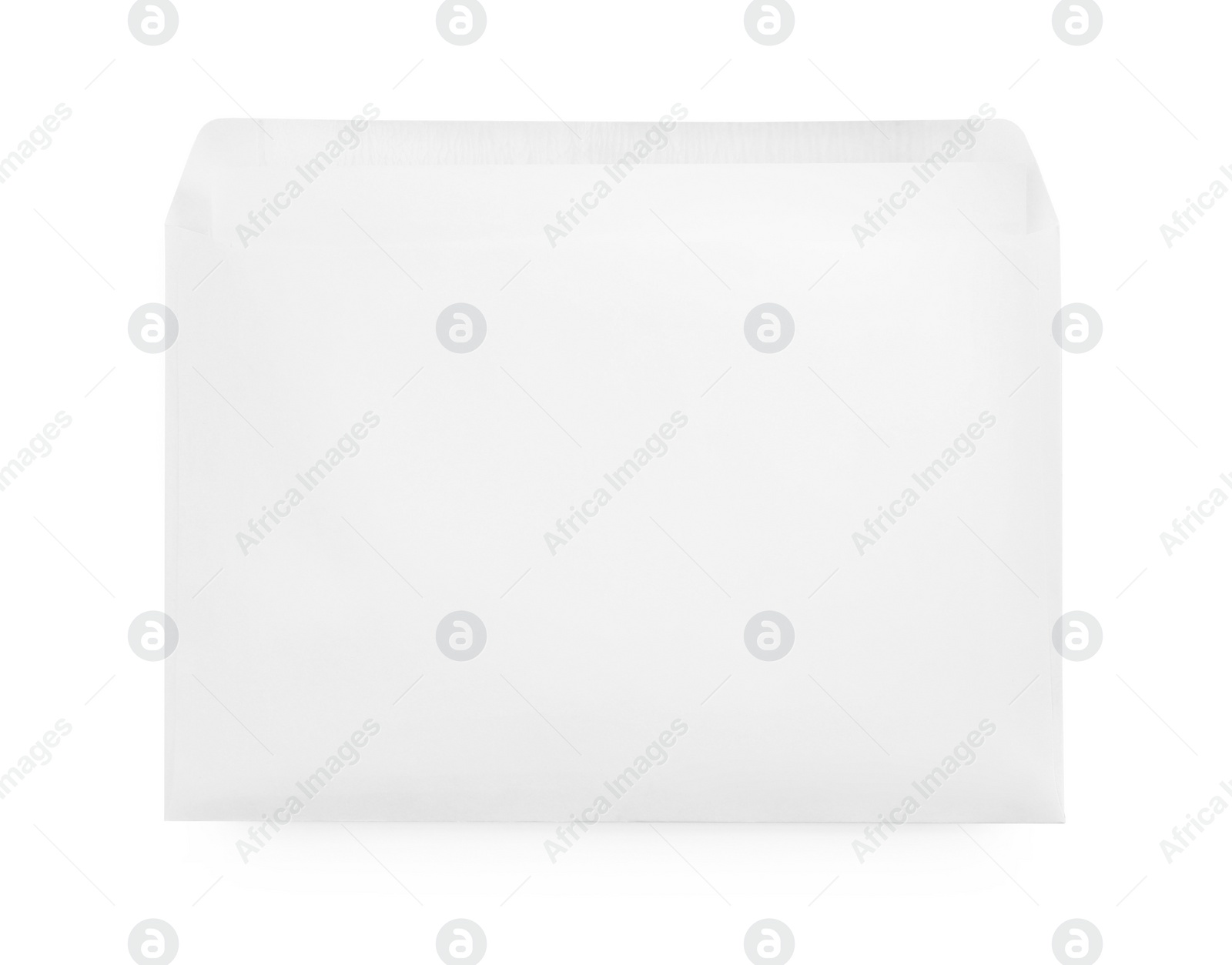 Photo of Simple paper envelope with card isolated on white