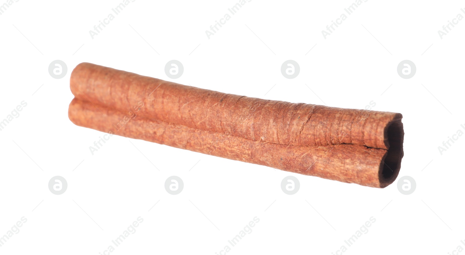 Photo of One aromatic cinnamon stick isolated on white